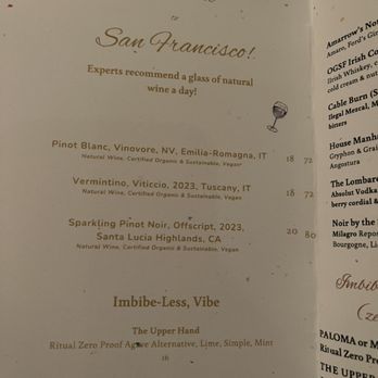 Bar and Bistro 888 - Wine menu at Bar and Bistro 888 at the Intercontinental San Francisco. - Cocktail Bars Near Me - San Francisco, California