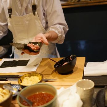 Wagyu Room - Hand roll in the making - Sushi Bars Near Me - New York, New York Wagyu Room - Hand roll in the making - Sushi Bars Near Me - New York, New York