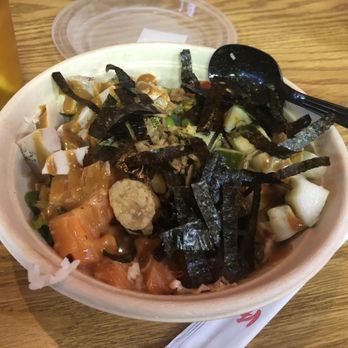Ginza Spot - Poke bowl (salmon+chicken) with house poke sauce - Ramen Near Me - Henrico, Virginia Ginza Spot - Poke bowl (salmon+chicken) with house poke sauce - Ramen Near Me - Henrico, Virginia