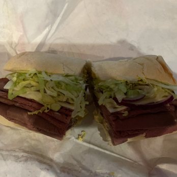 Beach Hut Deli - Roast Beef Sandwich with lettuce, onions and Jack cheese on a French roll. Made just how I love!! - Delis Near Me - Sacramento, California Beach Hut Deli - Roast Beef Sandwich with lettuce, onions and Jack cheese on a French roll. Made just how I love!! - Delis Near Me - Sacramento, California