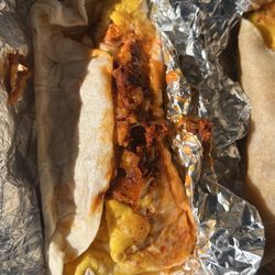 Chorizo egg n cheese was very good, not too salty or greasy, and get the homemade corn tortillas!!  Best corn tortillas I have ever had