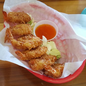 Coconuts Fish Cafe - Coconut shrimp. Extra extra crispy. This is the best under 30 dollar fried shrimp I tried in my life (this was 12 dollars) - Seafood Near Me - Kihei, Hawaii