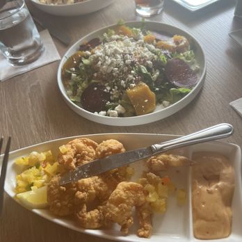 The Front Porch Piano Bar & Restaurant - Fall Beets & Fried Goat Cheese, bang bang Grilled Shrimp - Lounges Near Me - Ogunquit, Maine