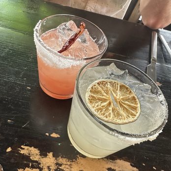 El Camino - Margaritas: The Classic (bottom) Guava-Habanero (top) - Cocktail Bars Near Me - Delray Beach, Florida