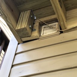 a close up view of the roof of a house
