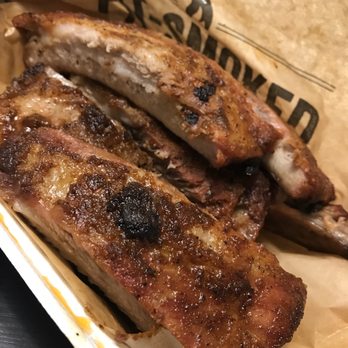 Dickey's Barbecue Pit - Ribs from Dickey's, sauce was included in a side dish to add as the consumer pleases. - Barbeque Near Me - Amelia, Ohio Dickey's Barbecue Pit - Ribs from Dickey's, sauce was included in a side dish to add as the consumer pleases. - Barbeque Near Me - Amelia, Ohio
