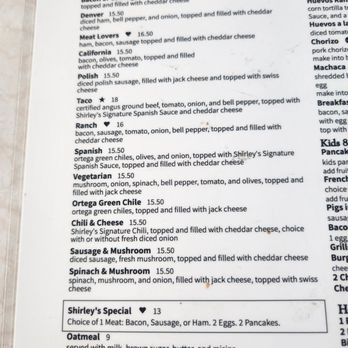 Shirley's Kitchen - Menu - Diners Near Me - La Mesa, California