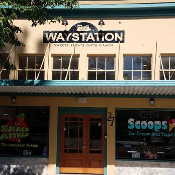 Scoops - the front of a restaurant with a sign that says way station - Candy Stores Near Me - Colfax, California Scoops - the front of a restaurant with a sign that says way station - Candy Stores Near Me - Colfax, California