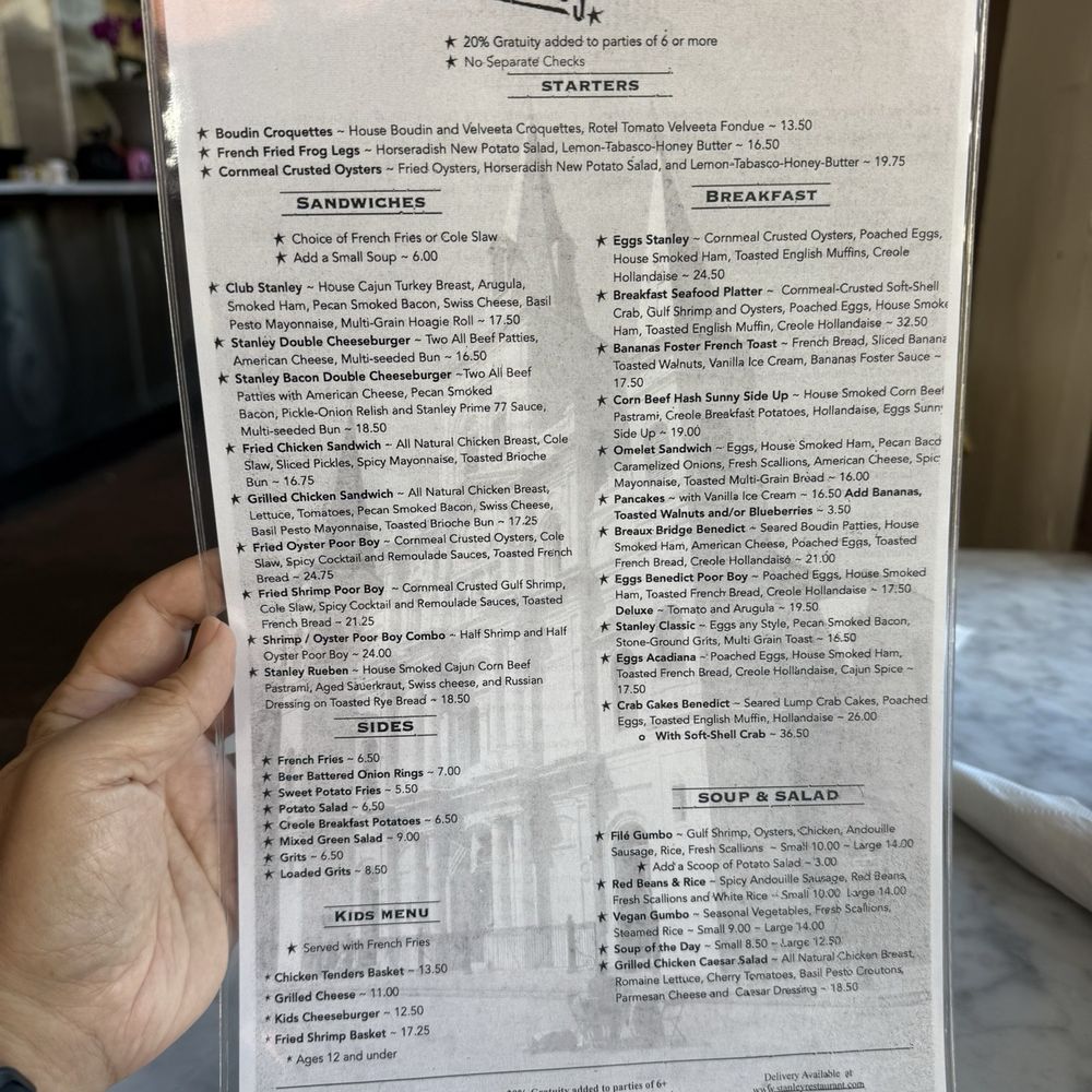 Stanley - Photo 2: Menu 1 of 2 - Breakfast & Brunch Near Me - New Orleans, Louisiana