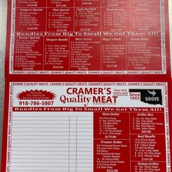 Cramer Quality Meats - Meat bundle packages ( it is frozen not fresh)
