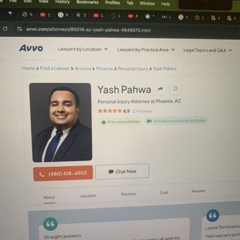 Cronus Law, PLLC - Yash Pahwa profile showing free consultation on avvo.com - Business Law Near Me - Phoenix, Arizona Cronus Law, PLLC - Yash Pahwa profile showing free consultation on avvo.com - Business Law Near Me - Phoenix, Arizona