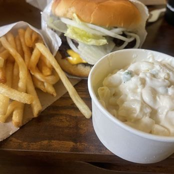 W & M Bar-B-Q Burger - Hal burger, fries, mac salad - Burgers Near Me - Honolulu, Hawaii
