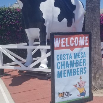 Orange County Fairgrounds - Welcome sign by the giant cow - Amusement Parks Near Me - Costa Mesa, California