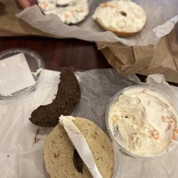 Goldberg's NY Bagels - Russia & Everything bagels w/Lox Cream Cheese