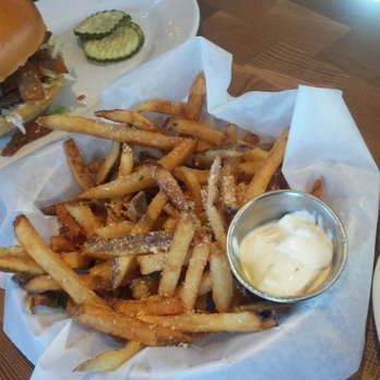 Zinburger - Double Truffle Fries ($6.50): Truffle Aioli, Truffle Oil, and Parmesan Cheese. - Burgers Near Me - Gilbert, Arizona Zinburger - Double Truffle Fries ($6.50): Truffle Aioli, Truffle Oil, and Parmesan Cheese. - Burgers Near Me - Gilbert, Arizona