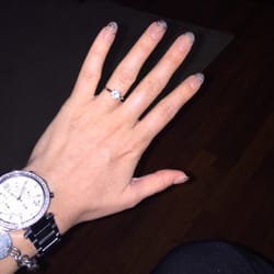 Martin's Nails - Cappuccino color with glitter tops!