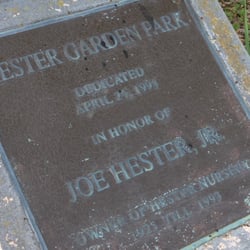Hester Garden Park - The park plaque