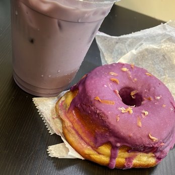 Union Square Donuts - Ube Coconut and Ube latte - Donuts Near Me - Somerville, Massachusetts