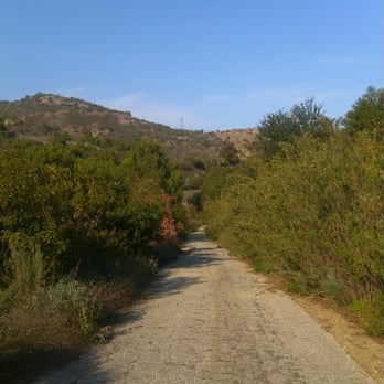 Arroyo Pescadero Park - paved trail with yellow lane divider... wtf? - Hiking Near Me - Whittier, California