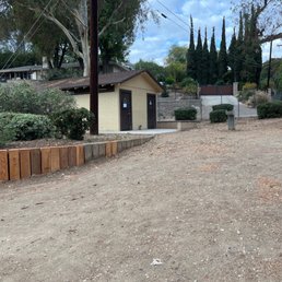 Exterior outside entrance of Laguna Lake Park - Public restrooms - Fullerton, California Exterior outside entrance of Laguna Lake Park - Public restrooms - Fullerton, California