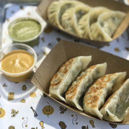 Pan fried and steamed momos Pan fried and steamed momos