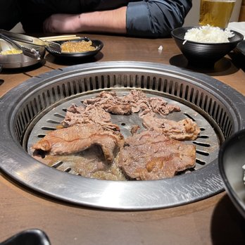 Wang Cho Korean BBQ - Grilling Cali steak and beef brisket - Korean Near Me - Riverside, California