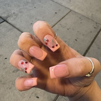 U Bella Lash & Nails - Cherries  Acrylic fill set 03/23 - Waxing Near Me - Yuba City, California