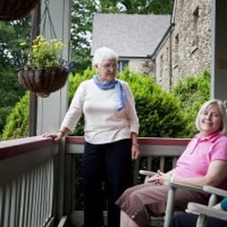William Black Lodge - Enjoying the rocking chairs on the front porch at the retreat center in Montreat