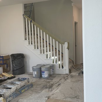 Marvel Painters - Stairs before. Stair wall primer coat. - Painters Near Me - Laguna Niguel , California Marvel Painters - Stairs before. Stair wall primer coat. - Painters Near Me - Laguna Niguel , California