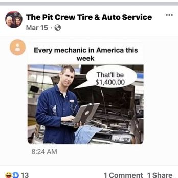 The Pit Crew - There social media posts the day I went in - Auto Repair Near Me - Florissant, Missouri The Pit Crew - There social media posts the day I went in - Auto Repair Near Me - Florissant, Missouri