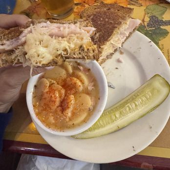 Mr. Dunderbak's - Turkey Reuben with warm potato salad. - German Near Me - Tampa, Florida