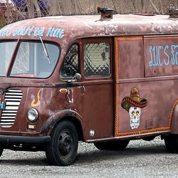 Luc's Fajita Hut - Luc's Fajita Hut vintage 1950's International Harvester Metro van food truck