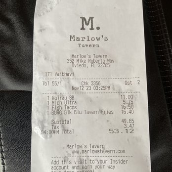 Marlow's Tavern - Total - New American Near Me - Oviedo, Florida