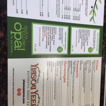 Yiasou Yeeros - Menu - Greek Near Me - Plainview, New York