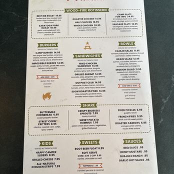 Camp Outpost - Food menu - New American Near Me - San Antonio, Texas