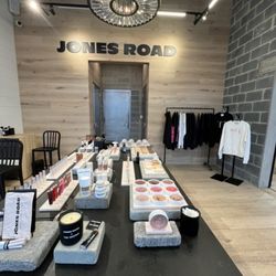 Jones Road - Entry into store front,  table with all of the product.