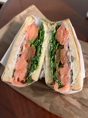 Photo of Cafe Enchante - San Francisco, CA, US. Smoked Salmon Sandwich.