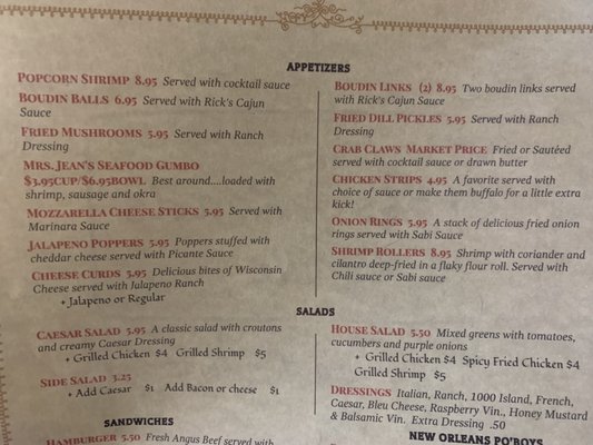 Menu photo 8 Rick's Crossroads Grille Lincoln, AL