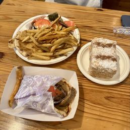 Gyro Sandwich, Gyro Plate, and Mille Feuille