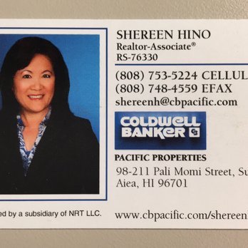 Coldwell Banker Pacific Properties - Want a Honest Dependable Realtor?Tired of the usual HIGH Maka Maka Realtors?Meet w/Shereen Hino she'll guide you through your home purchase. - Real Estate Services Near Me - Aiea, Hawaii Coldwell Banker Pacific Properties - Want a Honest Dependable Realtor?Tired of the usual HIGH Maka Maka Realtors?Meet w/Shereen Hino she'll guide you through your home purchase. - Real Estate Services Near Me - Aiea, Hawaii
