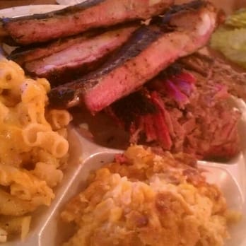 Stiles Switch BBQ & Brew - Mama got a big girl plate & a take home box; 2 meat 2 sides-$12. - Barbeque Near Me - Austin, Texas