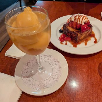 Chez Maman West - passion fruit sorbet with champagne - French Near Me - San Francisco, California