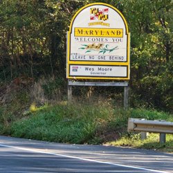 End of the bridge, we ended up at the MD sign.