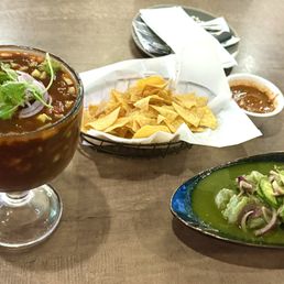 Shrimp Aguachile (right) Shrimp Cocktail (Left)