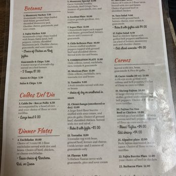 Monterrey Restaurant - Menu 10-1-23 - Mexican Near Me - Abilene, Texas Monterrey Restaurant - Menu 10-1-23 - Mexican Near Me - Abilene, Texas