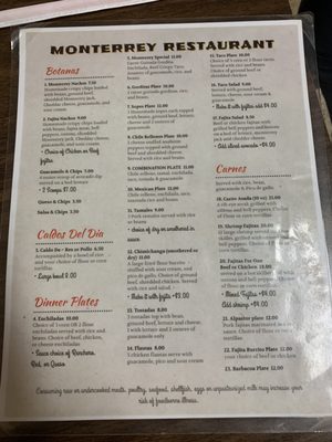 Menu photo 3 Monterrey Restaurant Abilene, TX