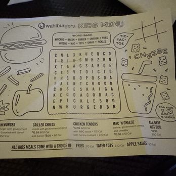 Wahlburgers - Kids menu - American Near Me - Las Vegas, Nevada Wahlburgers - Kids menu - American Near Me - Las Vegas, Nevada