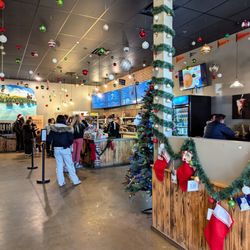 Front entrance with holiday decorations!