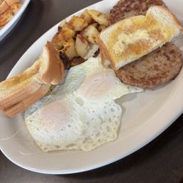 Eggs sausage and home fries Eggs sausage and home fries
