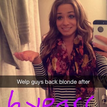 David Michael Salon - The day I went blonder (sorry about the snap chat writing!) only picture I had! - Hair Salons Near Me - Houston, Texas